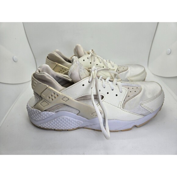 Nike Air Huarache Run Shoes Women's 11 Triple White Athletic Running Sneakers - Picture 1 of 8